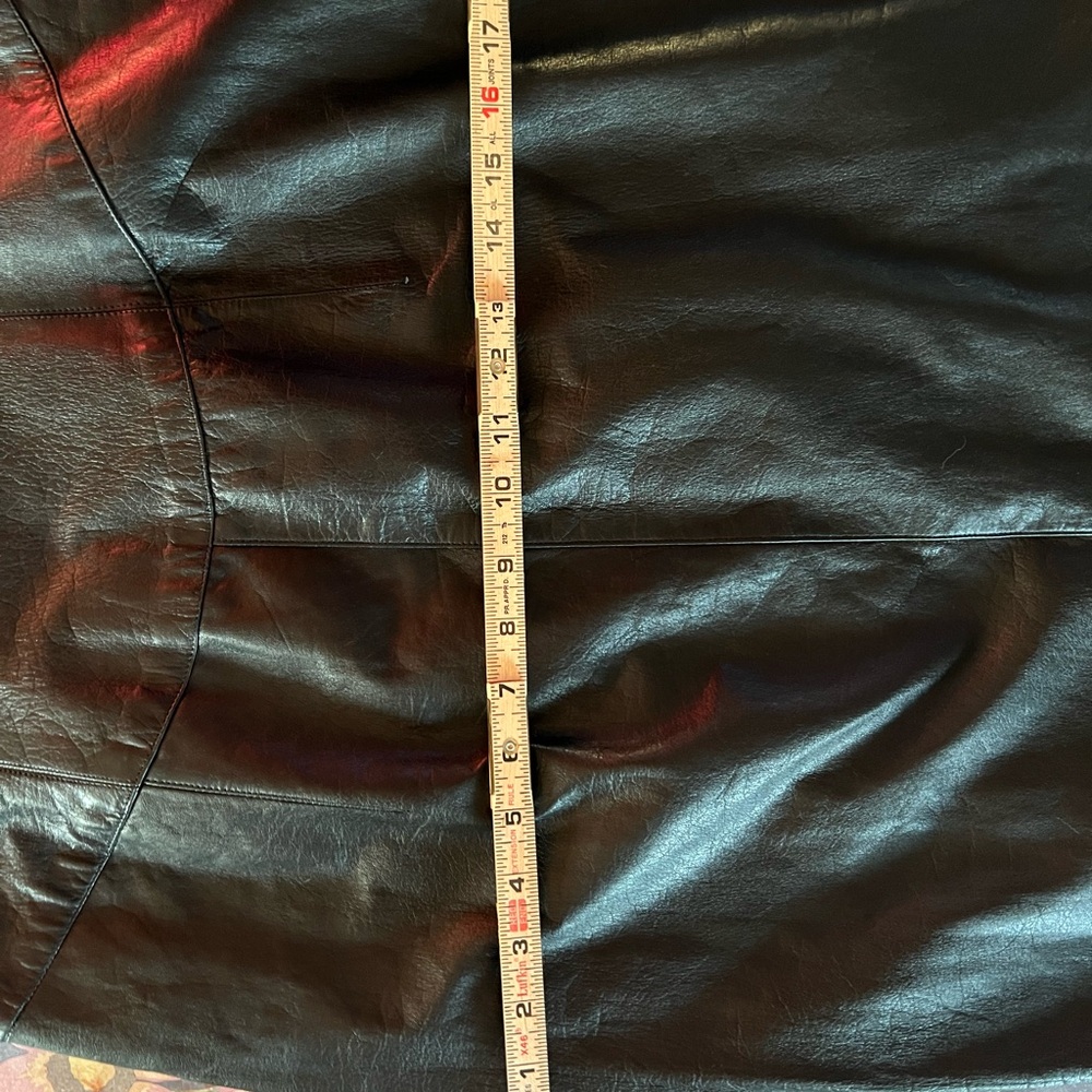 Blue and Black Leather Dress, - Picture 4 of 6